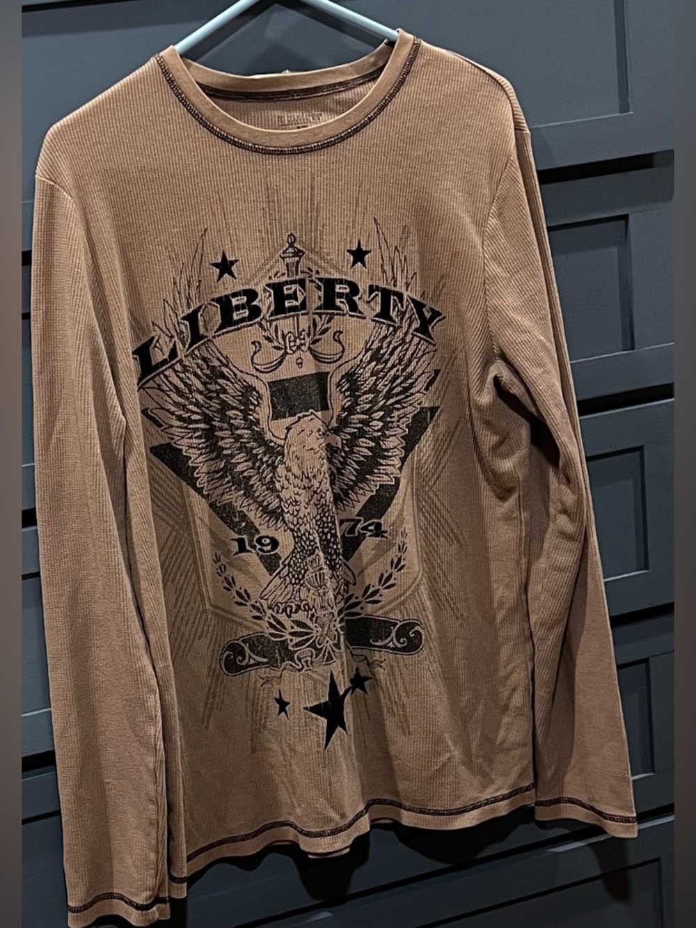 No Boundaries Men’s Waffle Texture Long Sleeve Liberty Shirt Size Extra Large